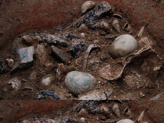 Contents of a face cache from 2007 excavations