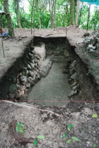 Buried early building within fill for Structure B37 platform
