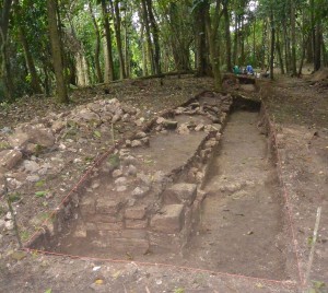 Excavation of front half of the western building to the side of Caana
